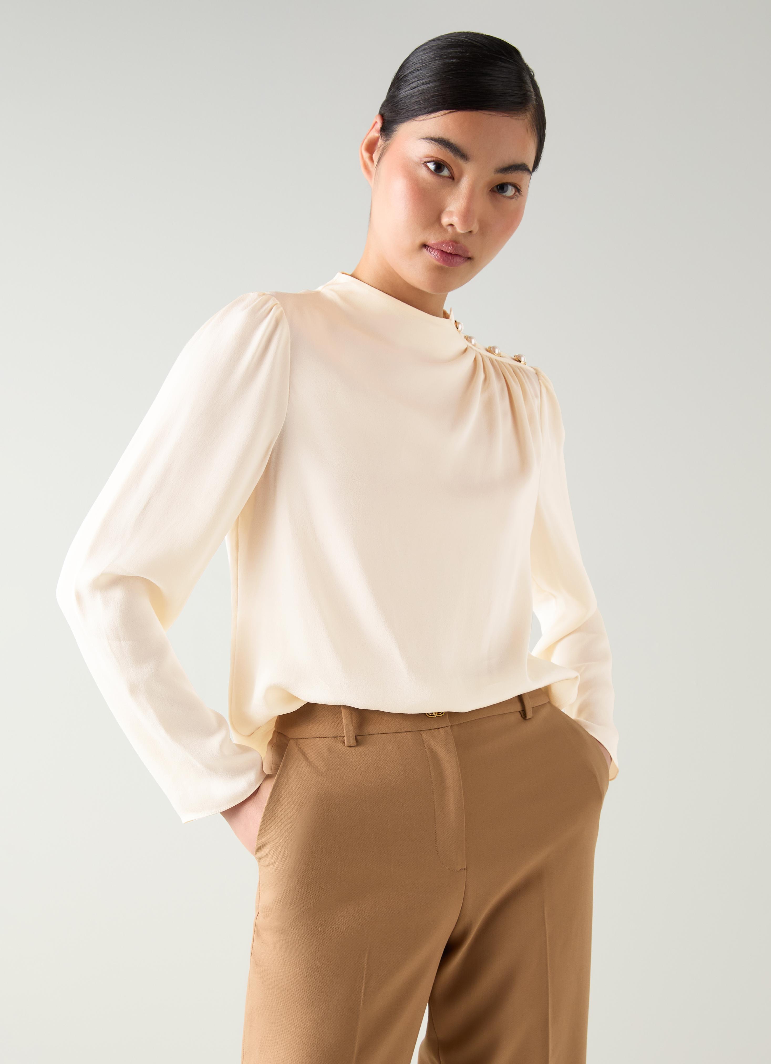トップス andmary Samantha ribbon tops ivory ANDMARY】Samantha ribbon tops